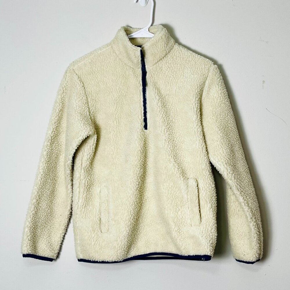 Amazon Essentials Sweater Kids XL Cream Fleece Pullover Quarter Zip Sherpa‎